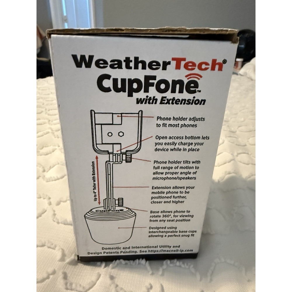 WeatherTech CupFone with Extension Universal Cell Phone Holder NEW IN BOX - Picture 3 of 6